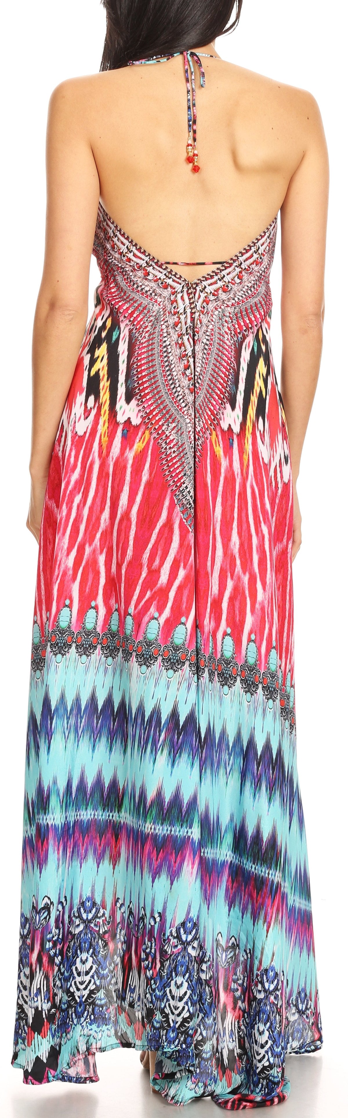 Maxi High-Low Halter Beach Dress