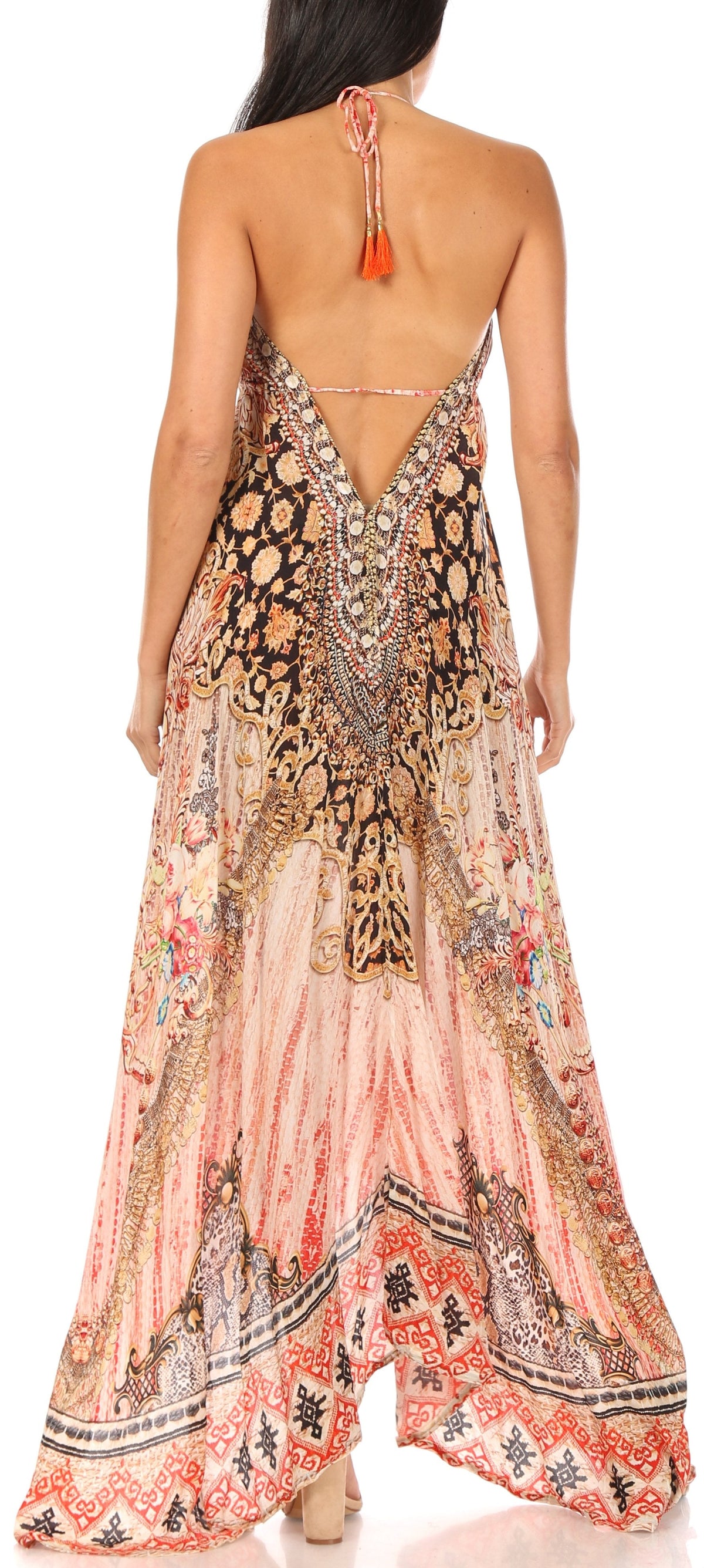 Maxi High-Low Halter Beach Dress