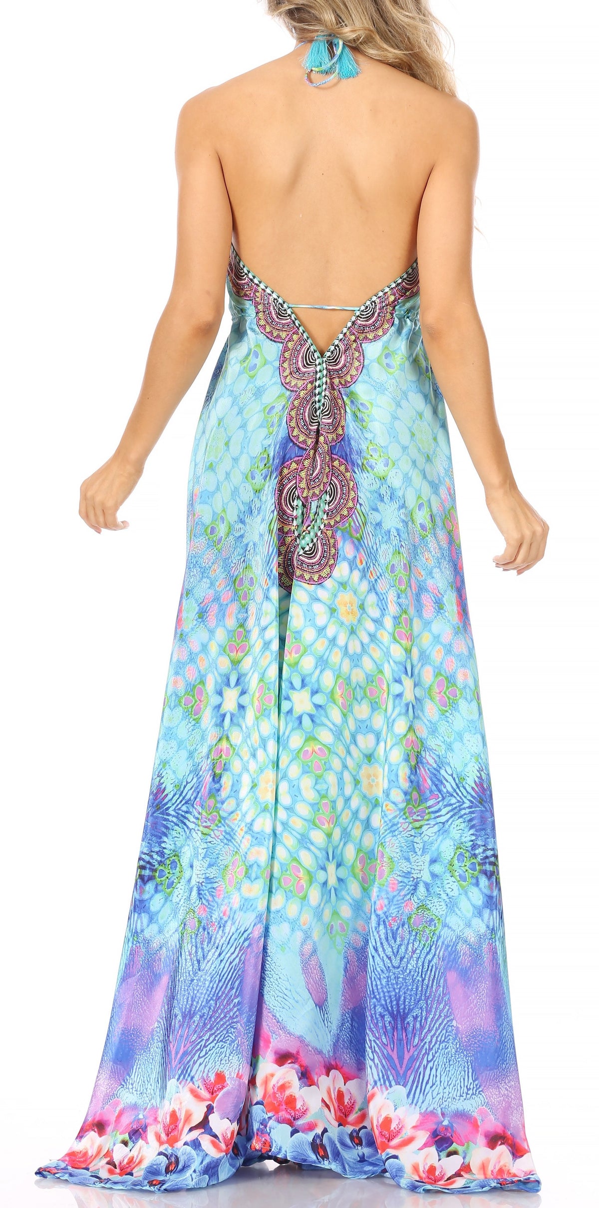 Maxi High-Low Halter Beach Dress