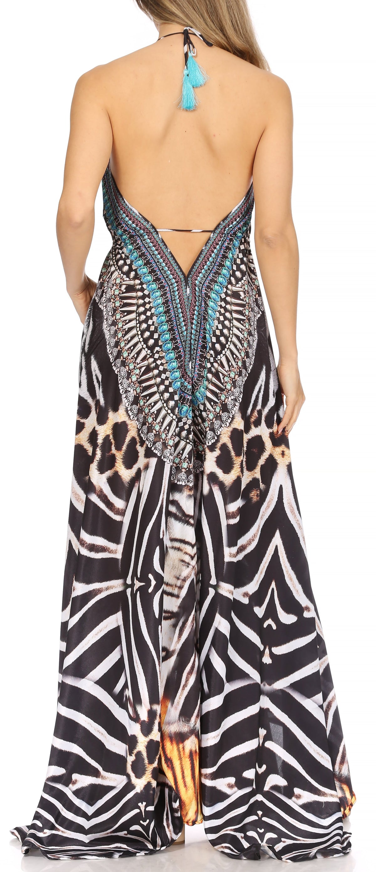 Maxi High-Low Halter Beach Dress