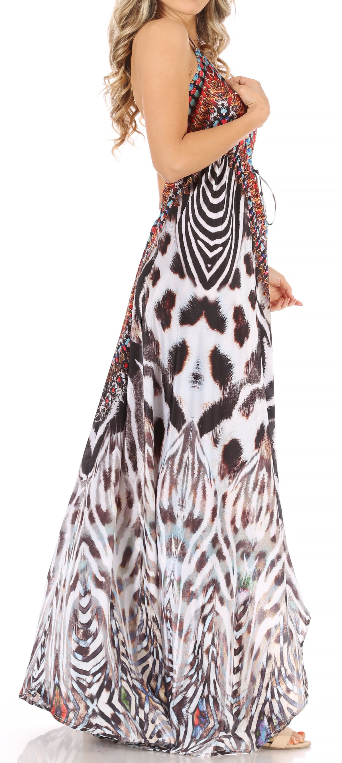 Maxi High-Low Halter Beach Dress