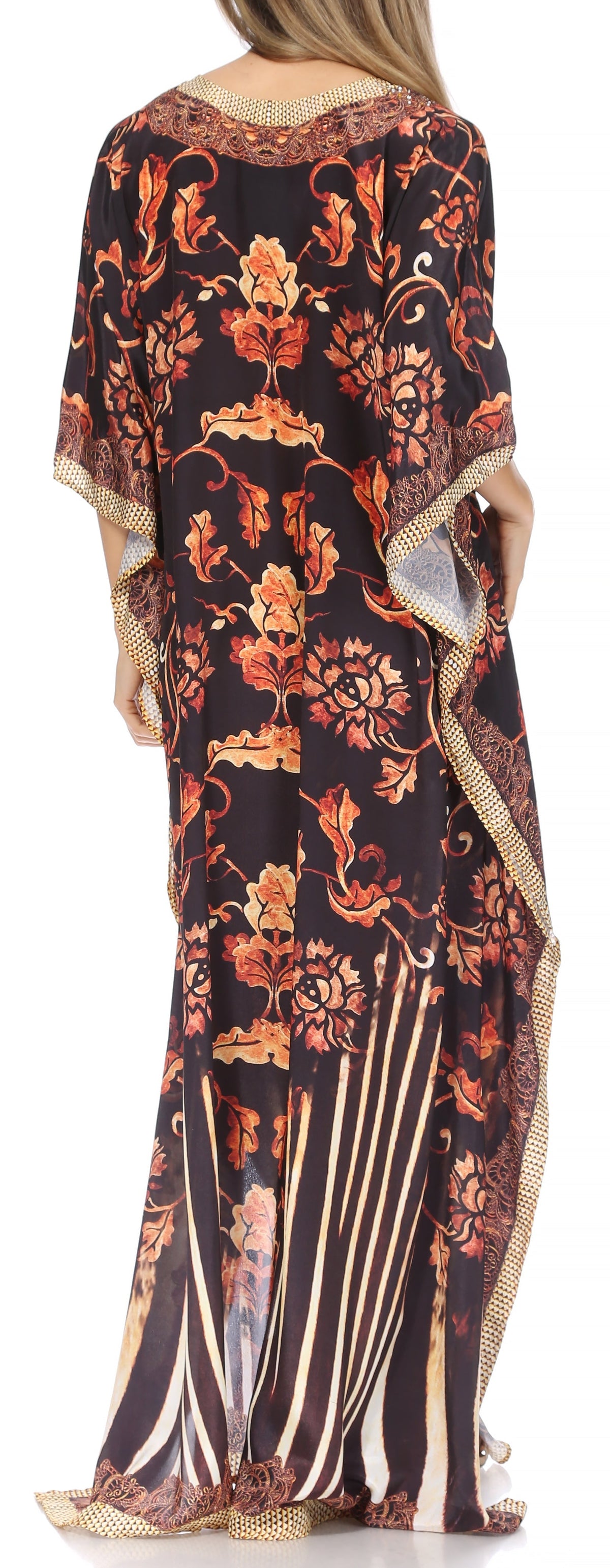 Rhinestone V-Neck Caftan Cover-Up