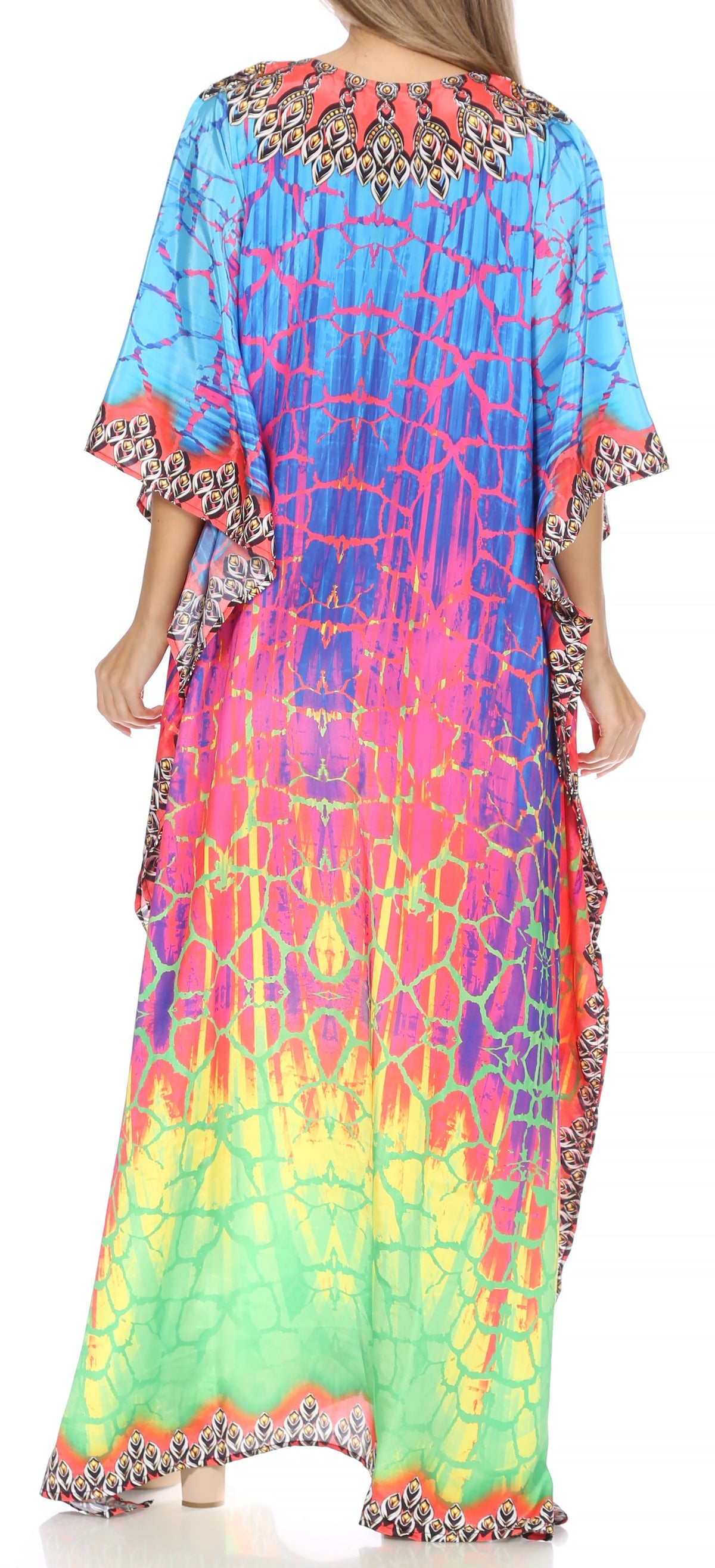 Rhinestone V-Neck Caftan Cover-Up