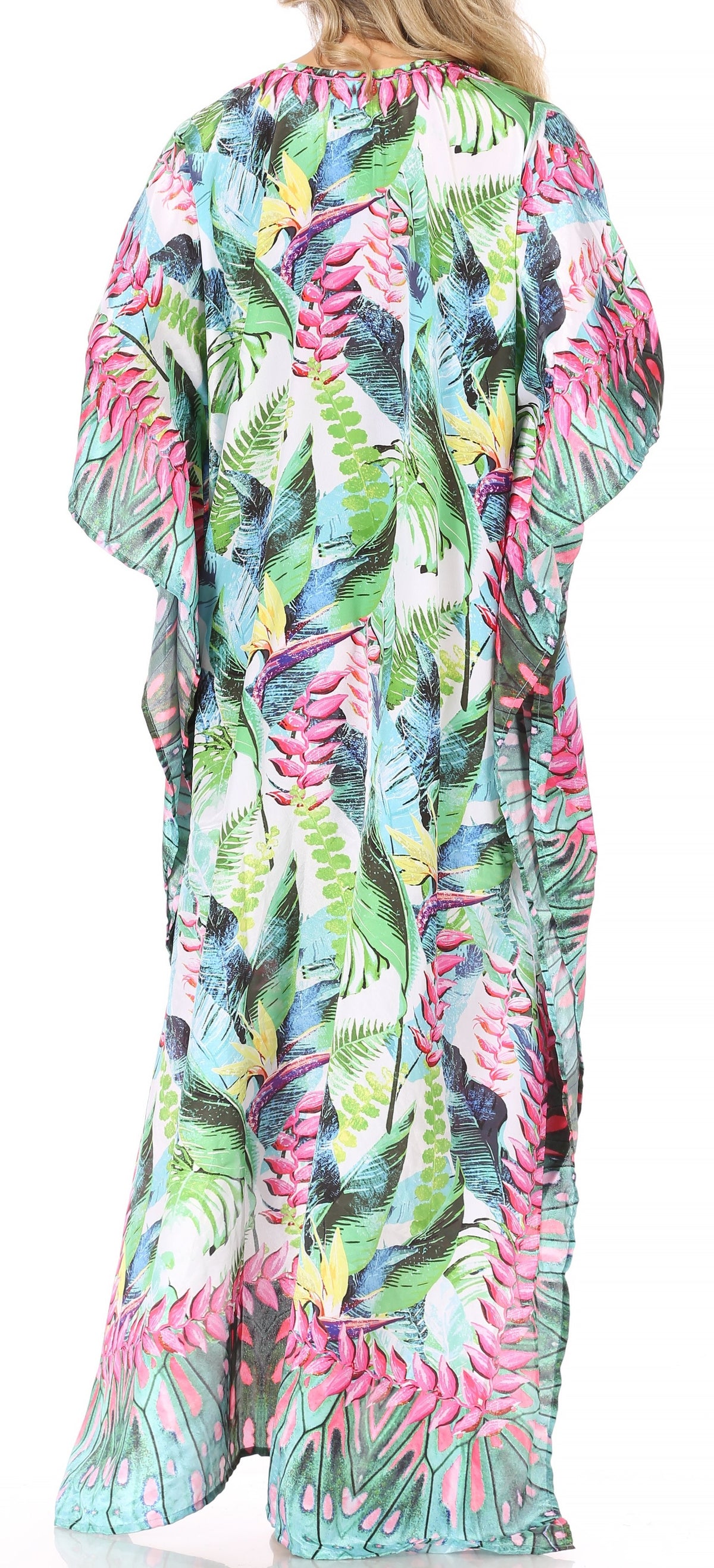Rhinestone V-Neck Caftan Cover-Up
