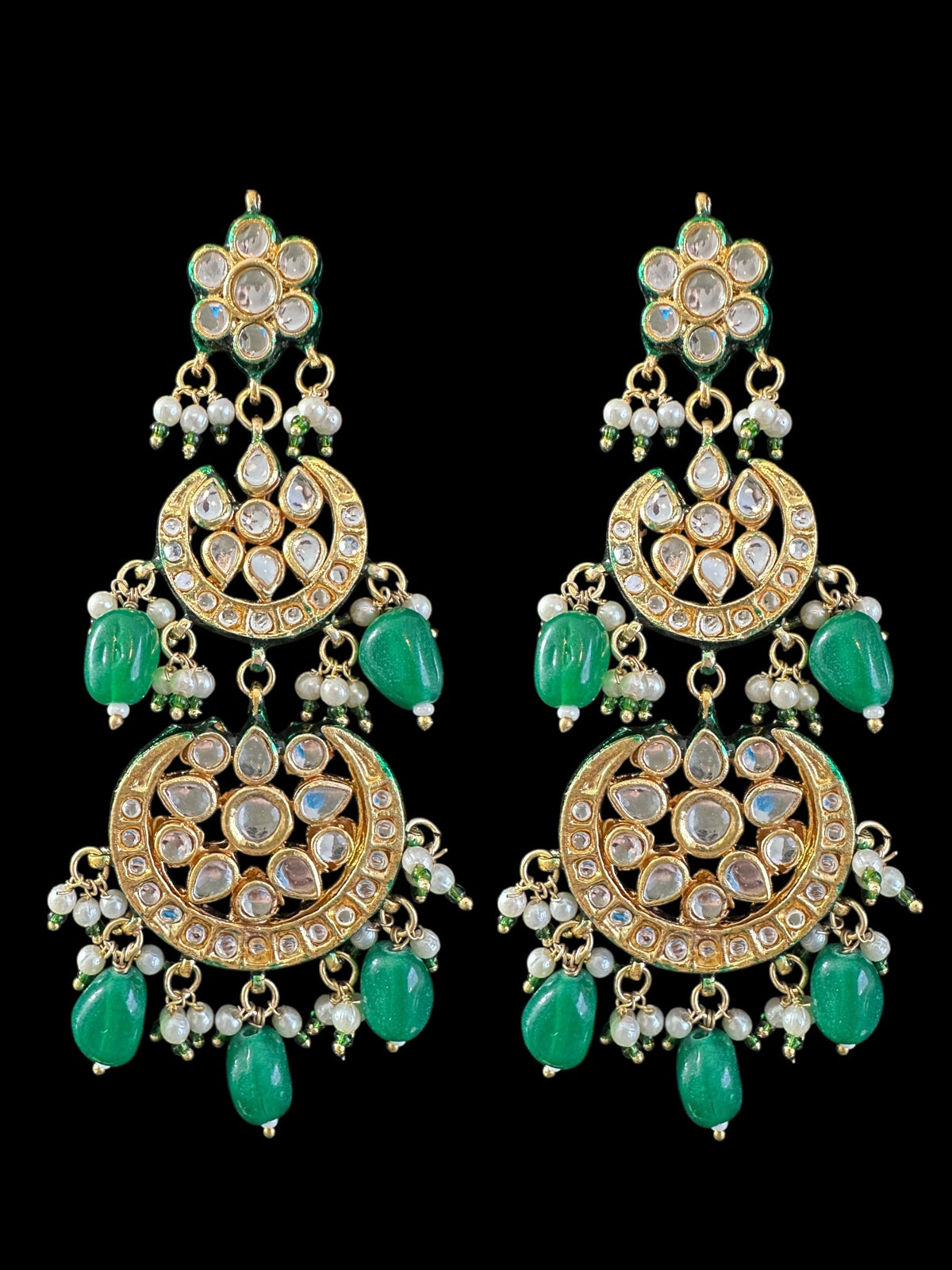 Irina Kundan Earrings and Tika Set