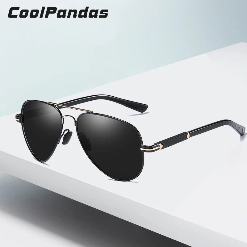 Mens Polarized Aviation Alloy Frame Photochromic Sunglasses Men Brand
