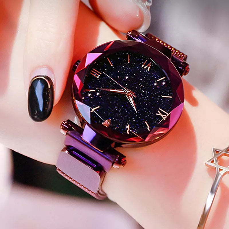 Reloj Mujer Luxury Starry Sky Women Watches Magnetic Mesh Belt Band