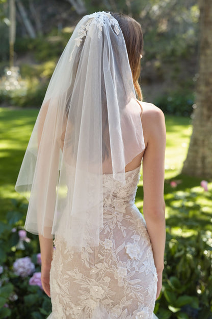 Andrea & Leo Fit and Flare Strapless Wedding Gown Includes Veil — photo 4
