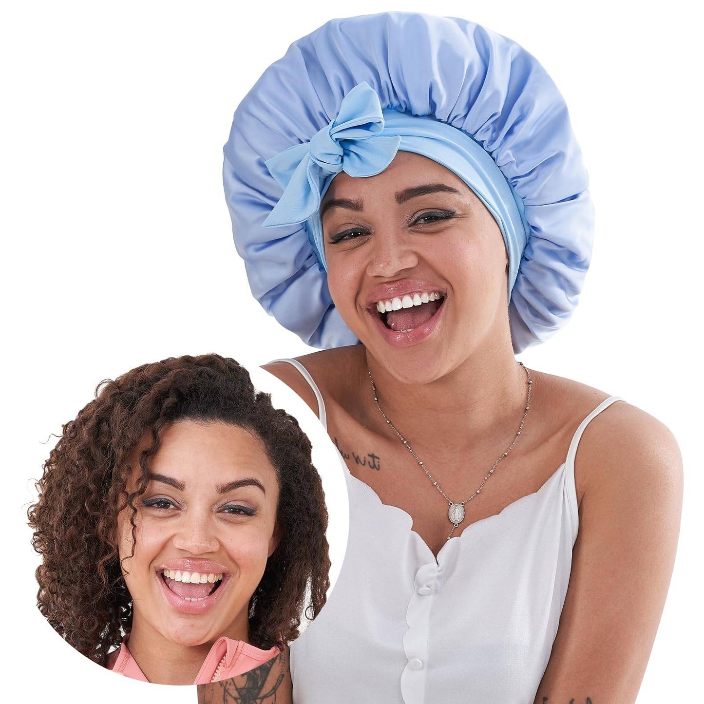 Satin Silk Sleep Bonnet for Curly & Natural Hair
