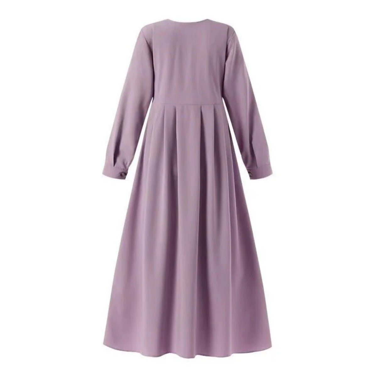 Button-Down Pleated Maxi Robe Dress