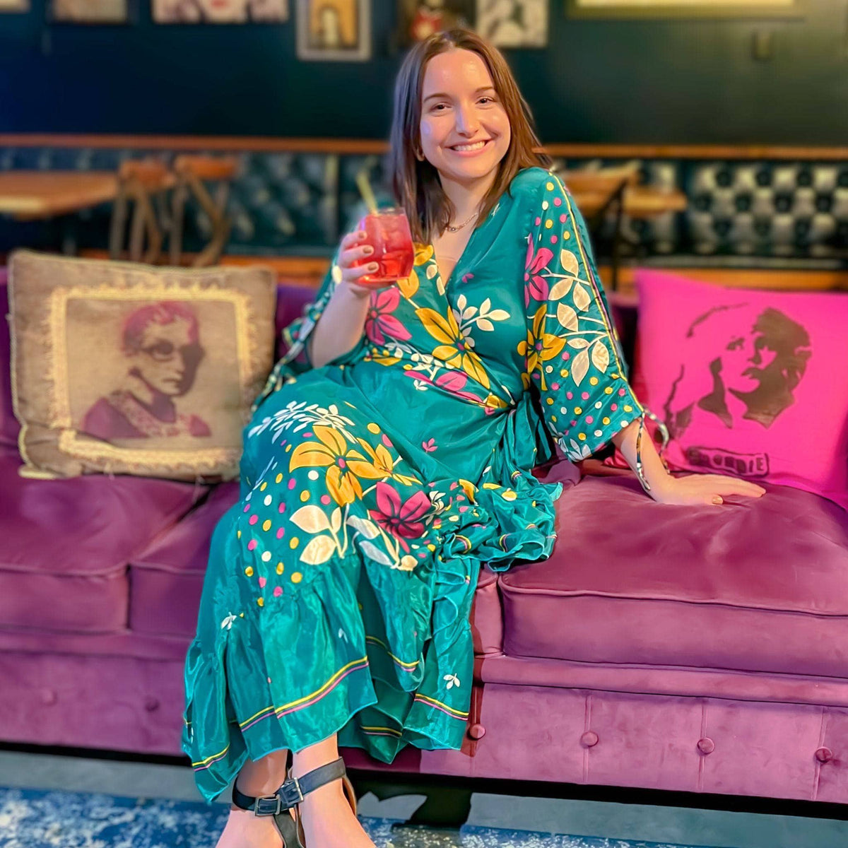 Zaria Reclaimed Sari Wrap Dress