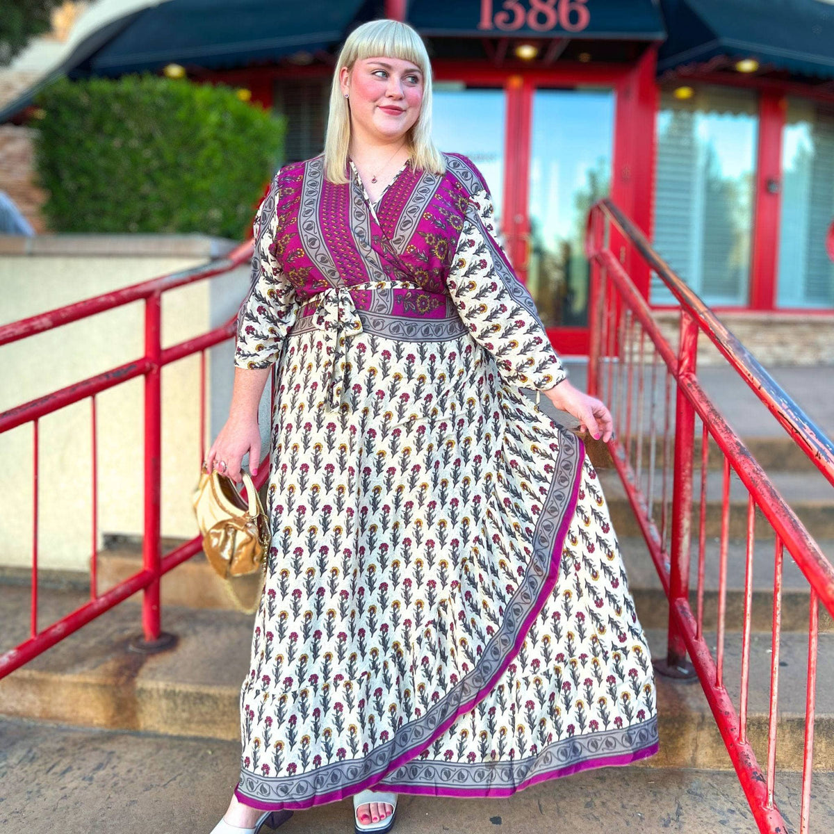 Zaria Reclaimed Sari Wrap Dress