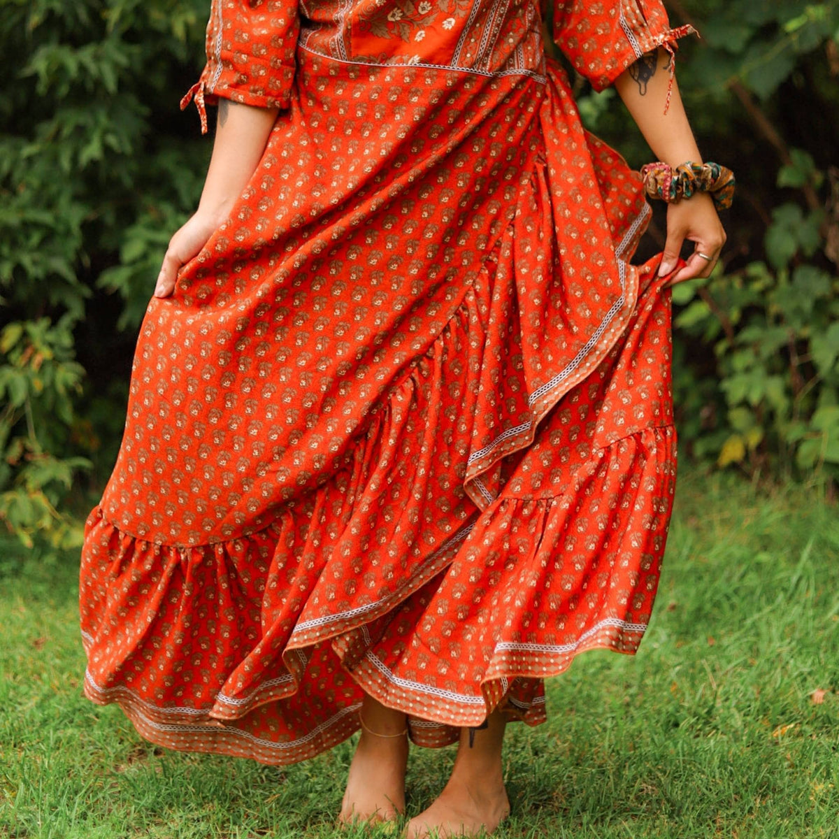 Zaria Reclaimed Sari Wrap Dress