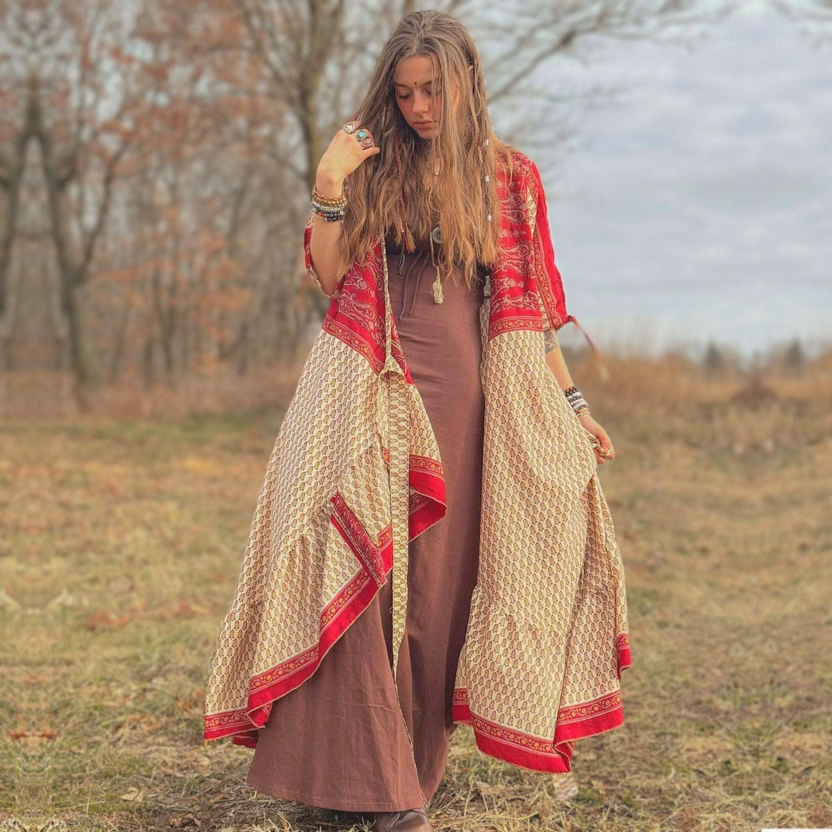 Zaria Reclaimed Sari Wrap Dress