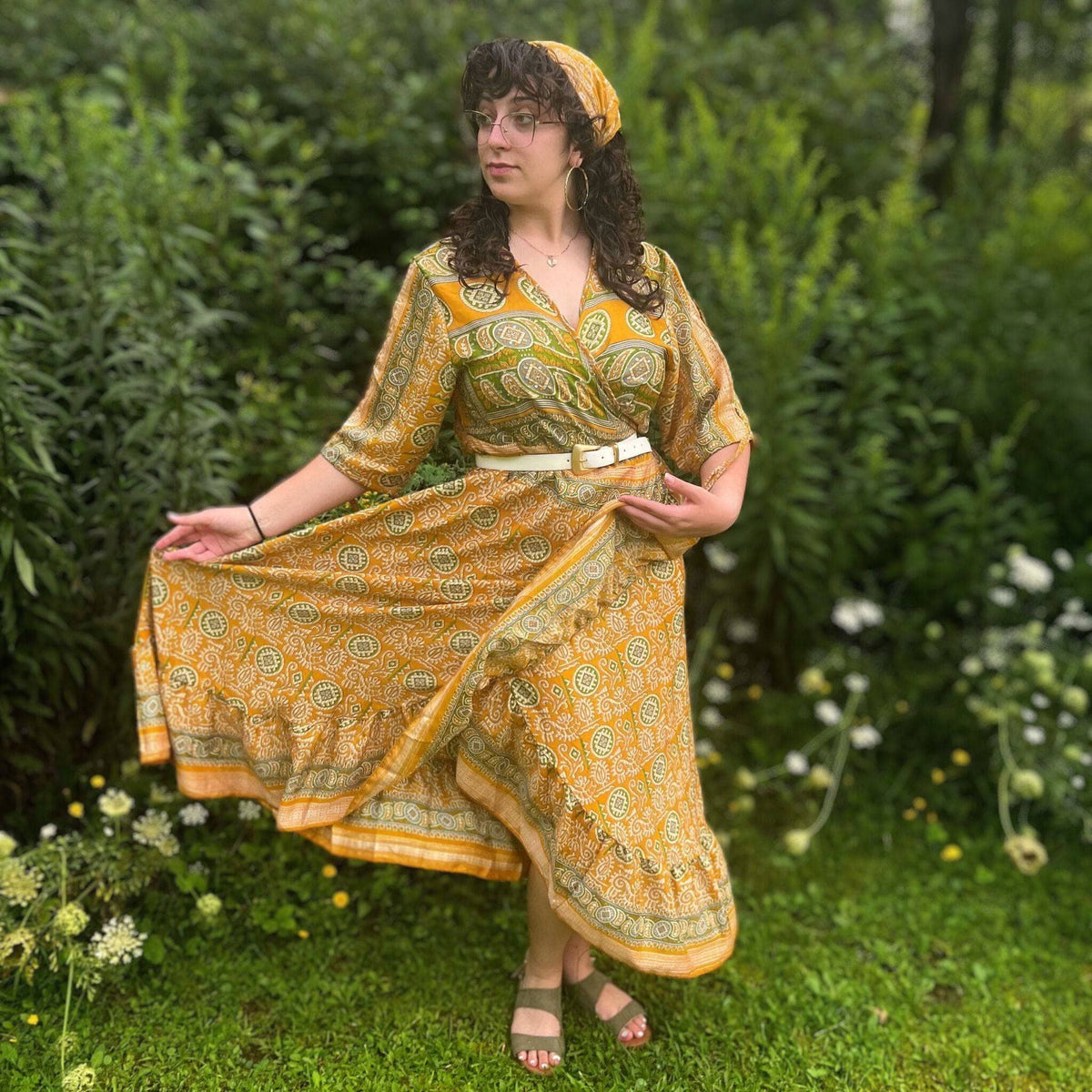Zaria Reclaimed Sari Wrap Dress