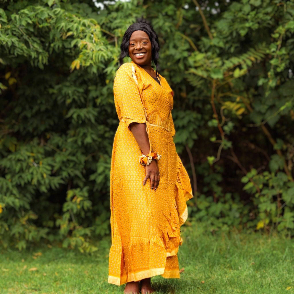 Zaria Reclaimed Sari Wrap Dress