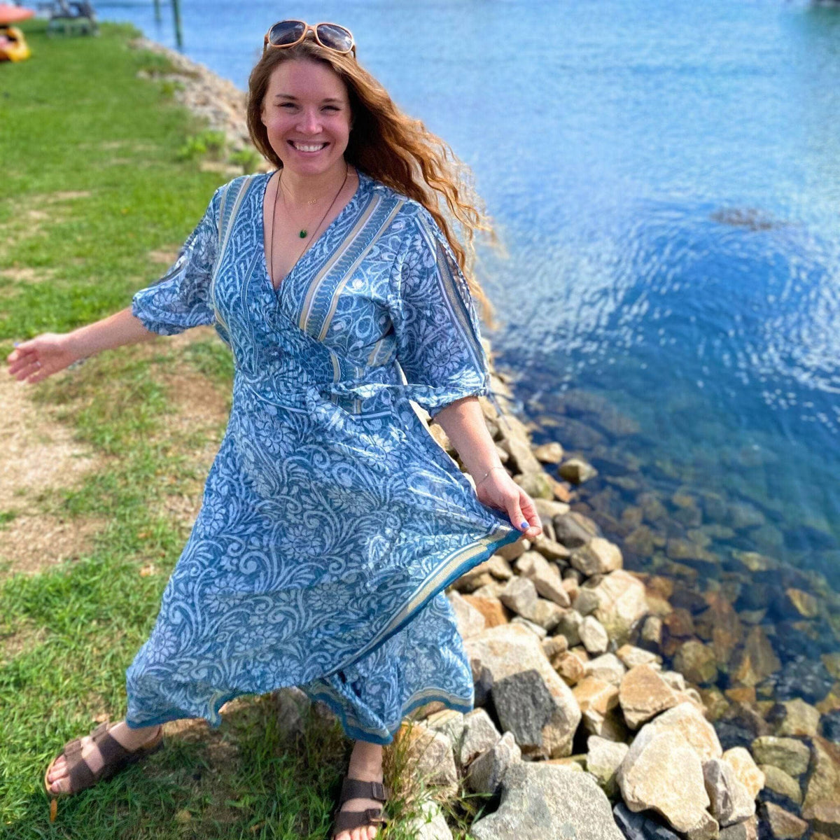 Zaria Reclaimed Sari Wrap Dress