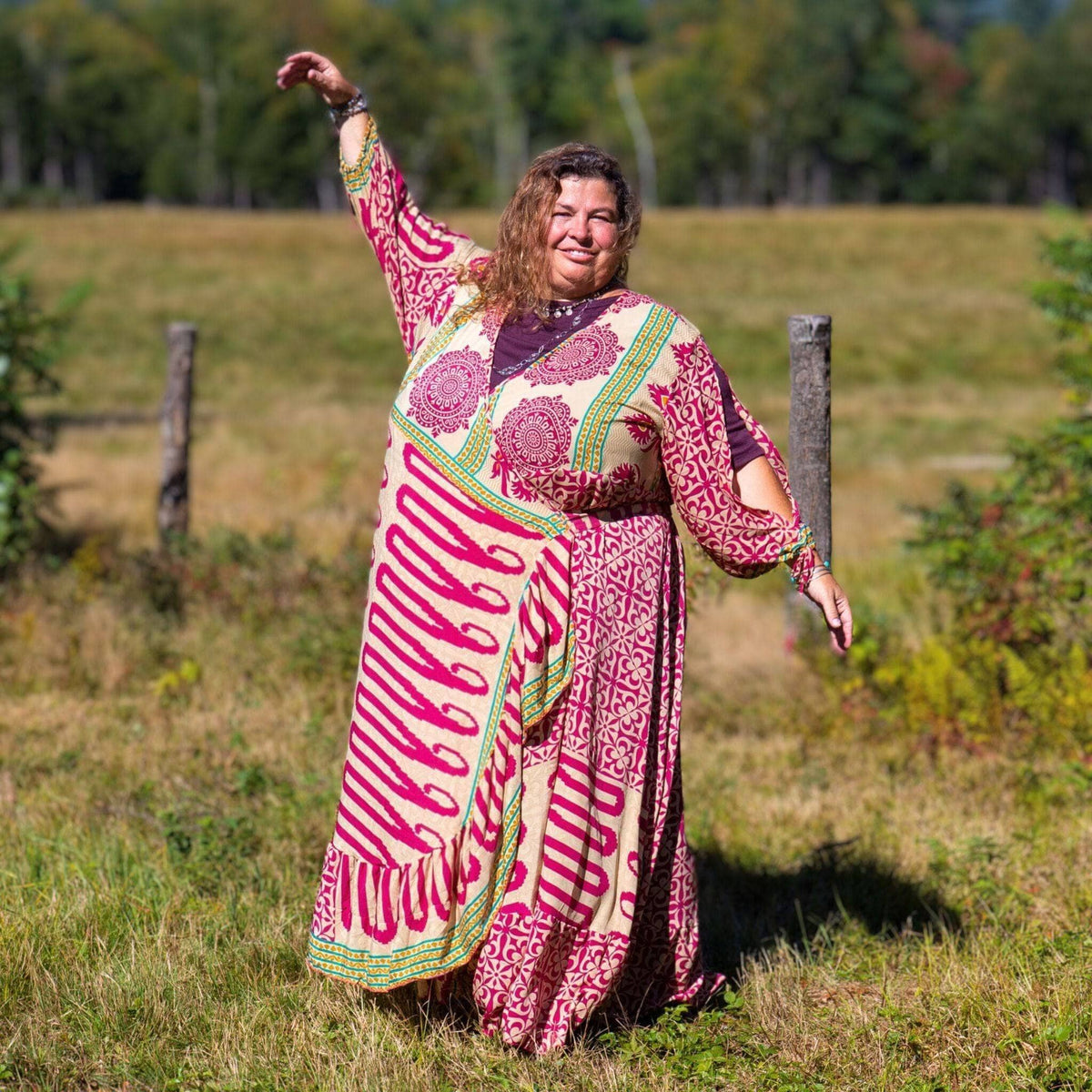 Zaria Reclaimed Sari Wrap Dress