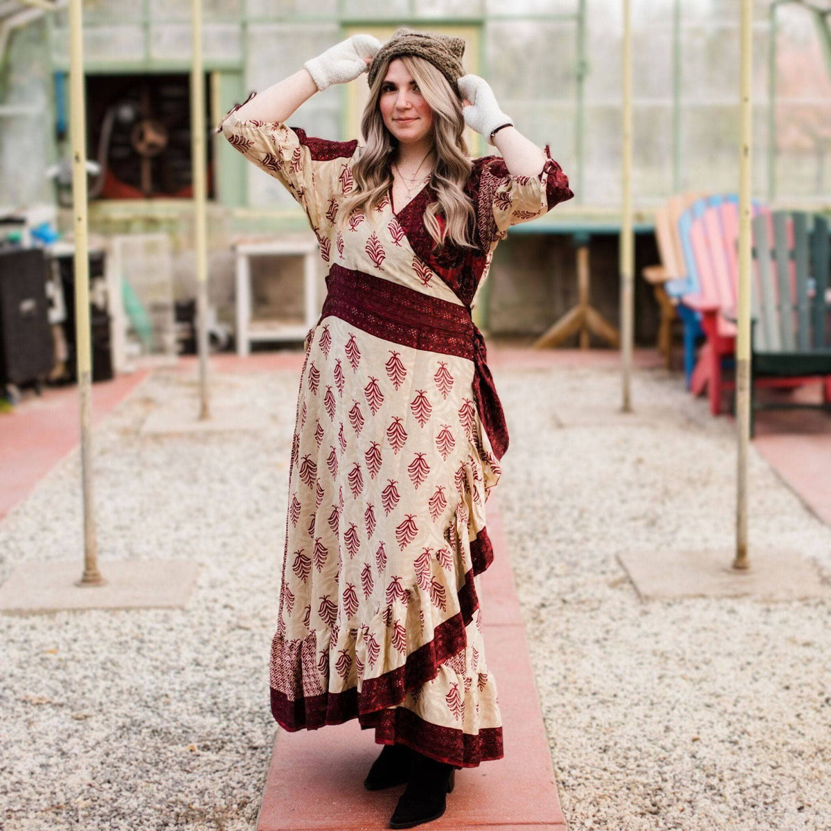 Zaria Reclaimed Sari Wrap Dress
