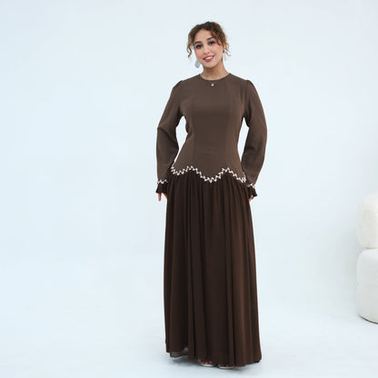 Black Crystal-Trim Ruffle Cuffs Maxi Dress – view 8
