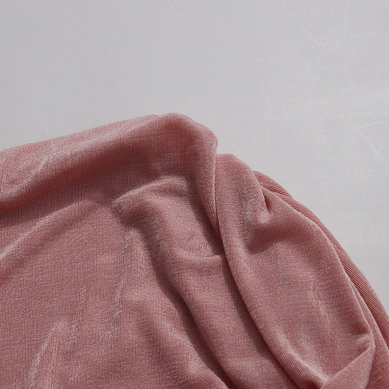 Pink Diagonal Ruched Maxi Dress – view 6