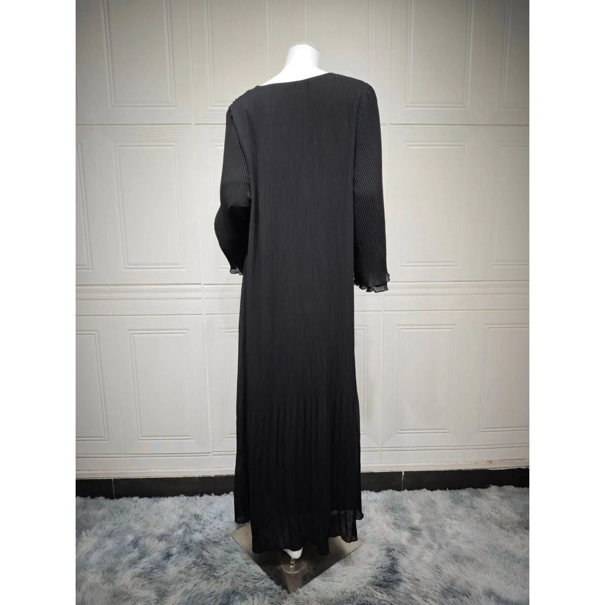 Pleated Chiffon Pullover Robe Dress