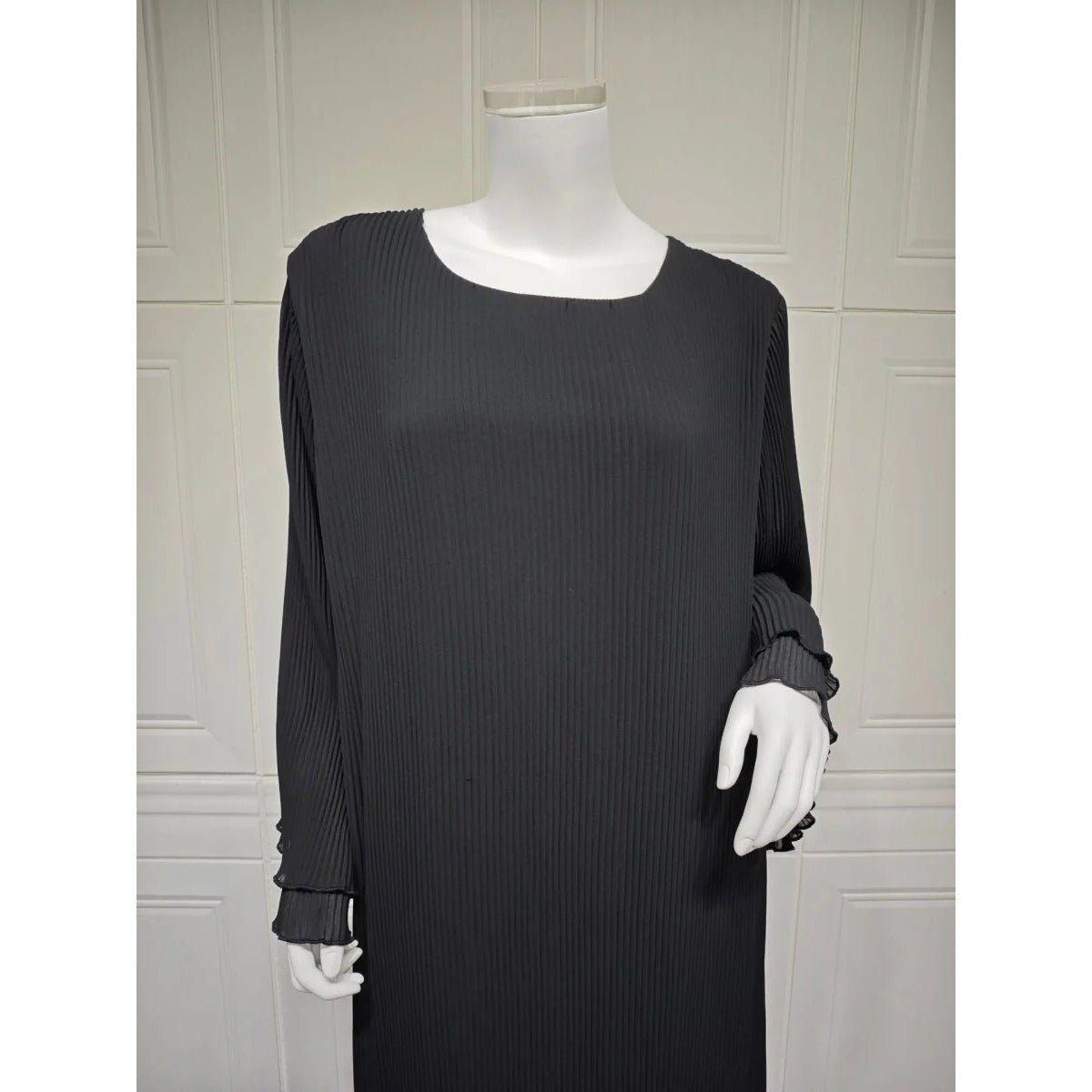 Pleated Chiffon Pullover Robe Dress