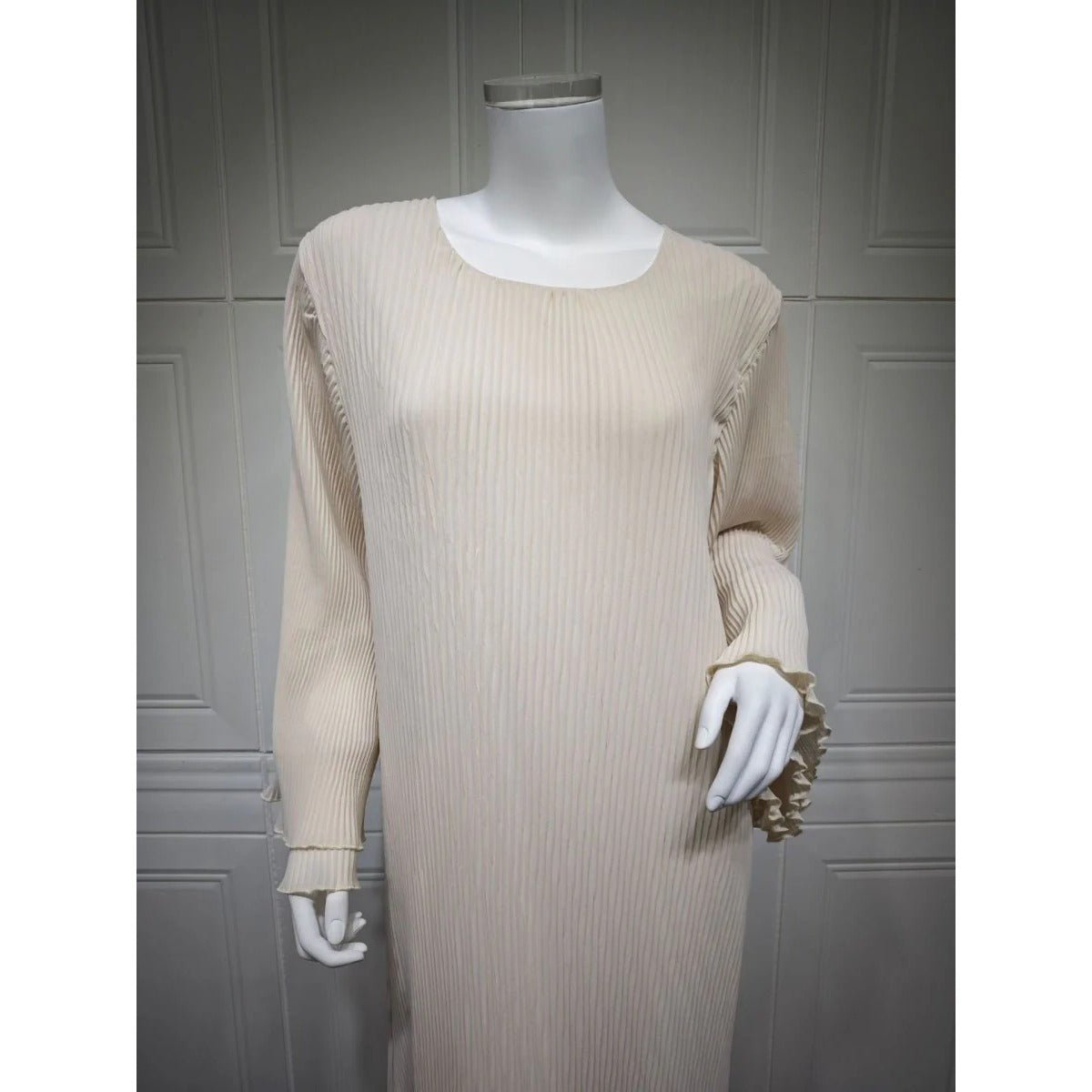 Pleated Chiffon Pullover Robe Dress
