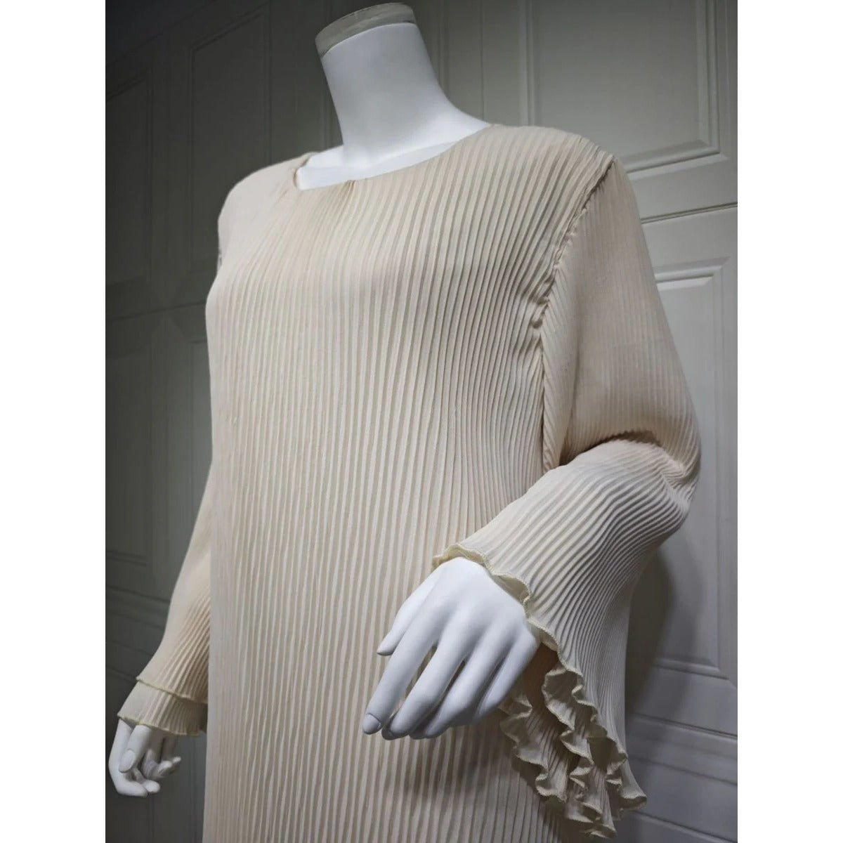 Pleated Chiffon Pullover Robe Dress