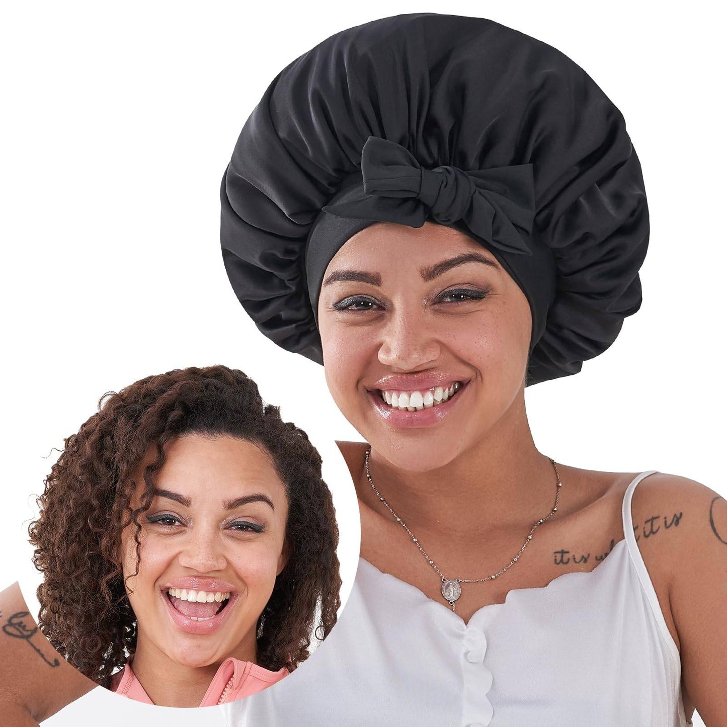 Satin Silk Sleep Bonnet for Curly & Natural Hair