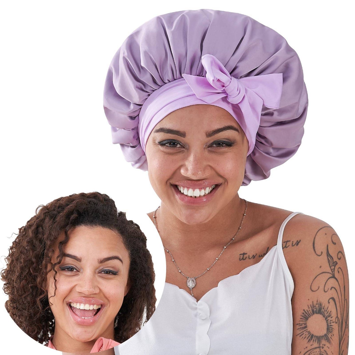 Satin Silk Sleep Bonnet for Curly & Natural Hair