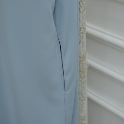 Apricot Lace-Panel Flared-Sleeve Open Abaya with Pockets – view 8