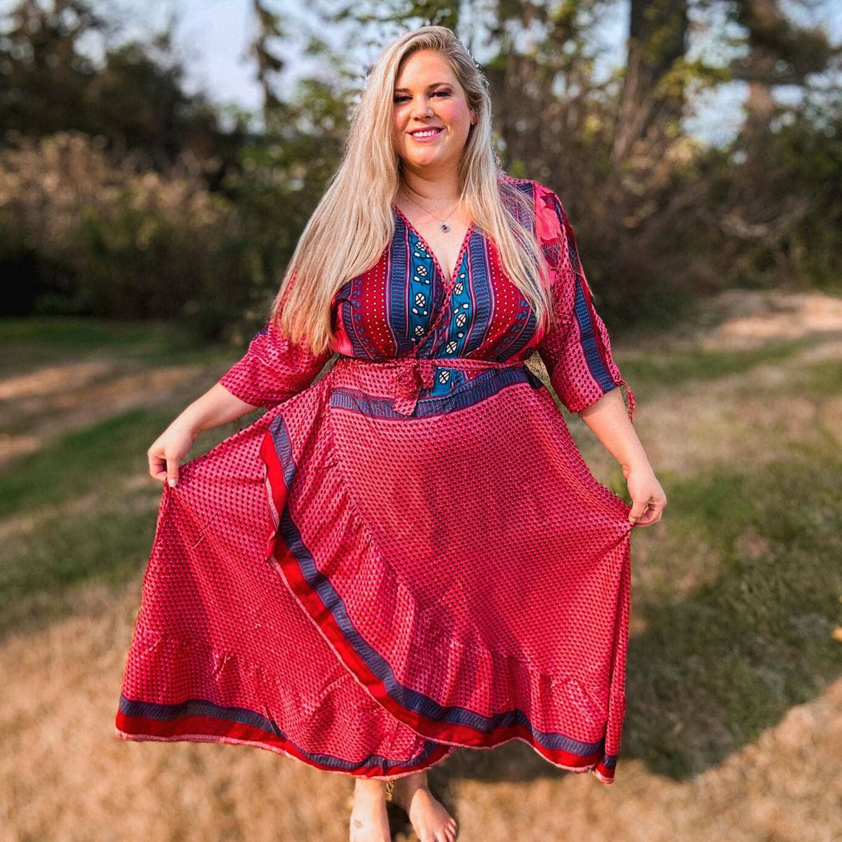 Zaria Reclaimed Sari Wrap Dress