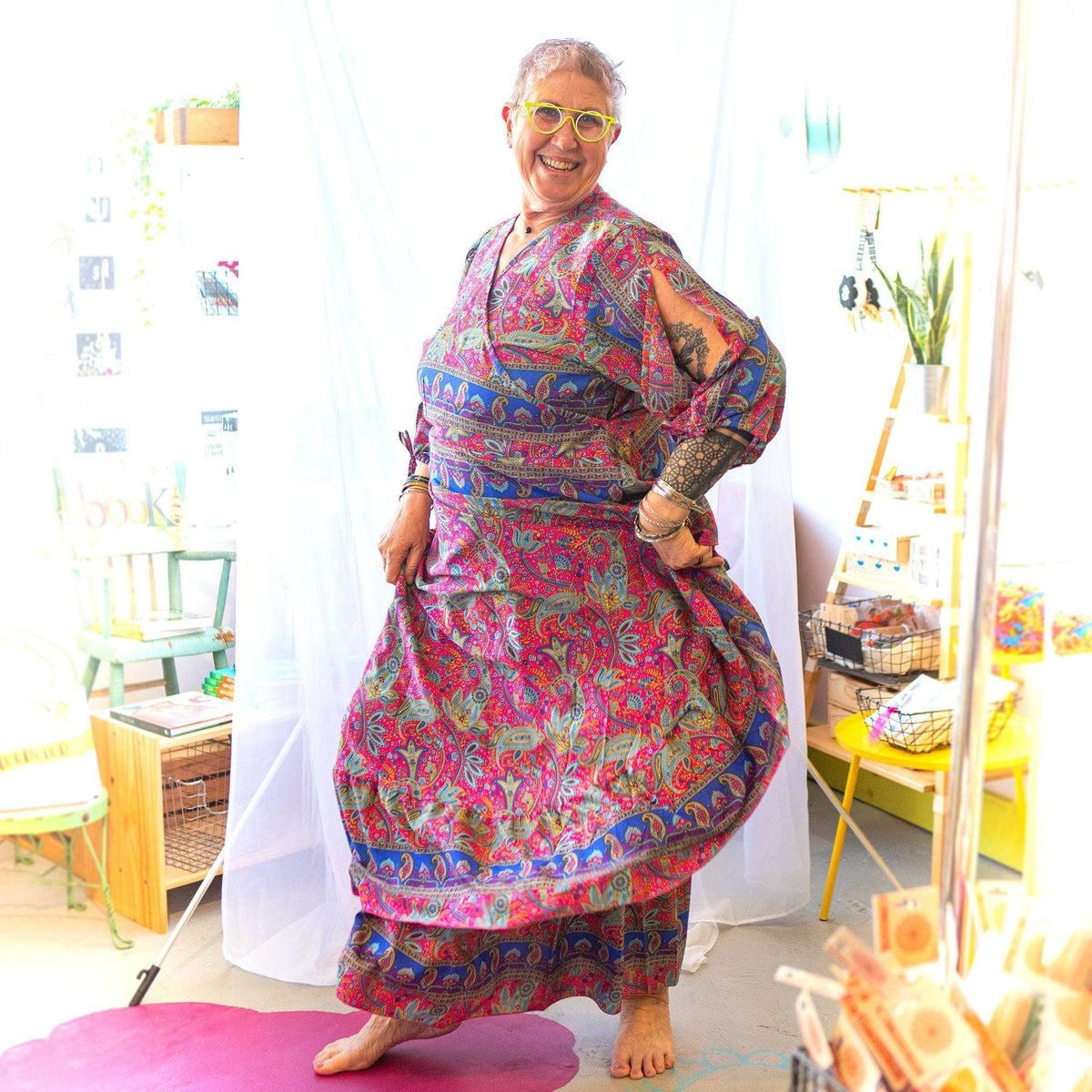 Zaria Reclaimed Sari Wrap Dress