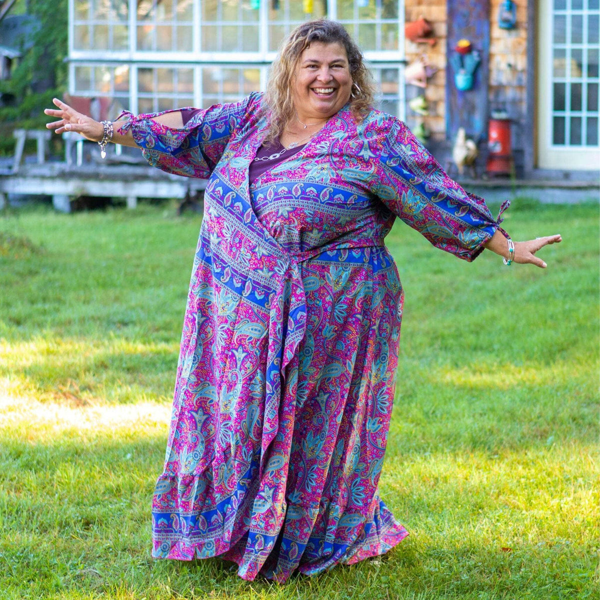 Zaria Reclaimed Sari Wrap Dress
